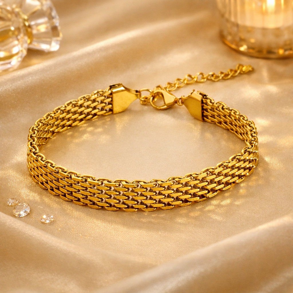 Layered Gold Chain Armband