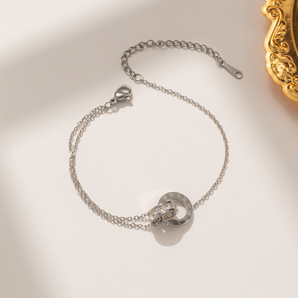 Linked Circle Armband – Gold & Silver