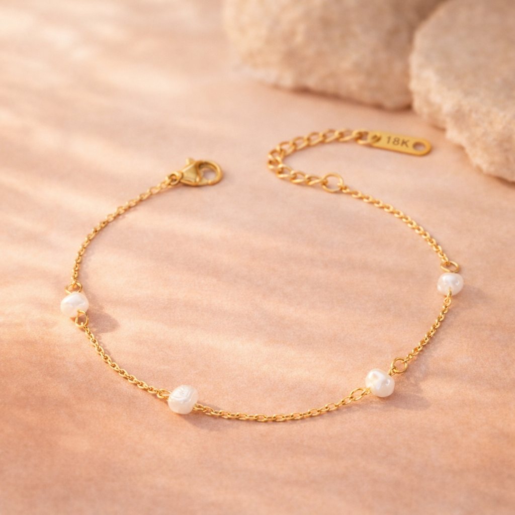 Soft Pearl Gold Armband