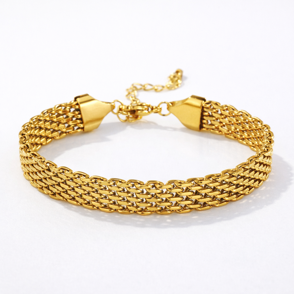 Layered Gold Chain Armband