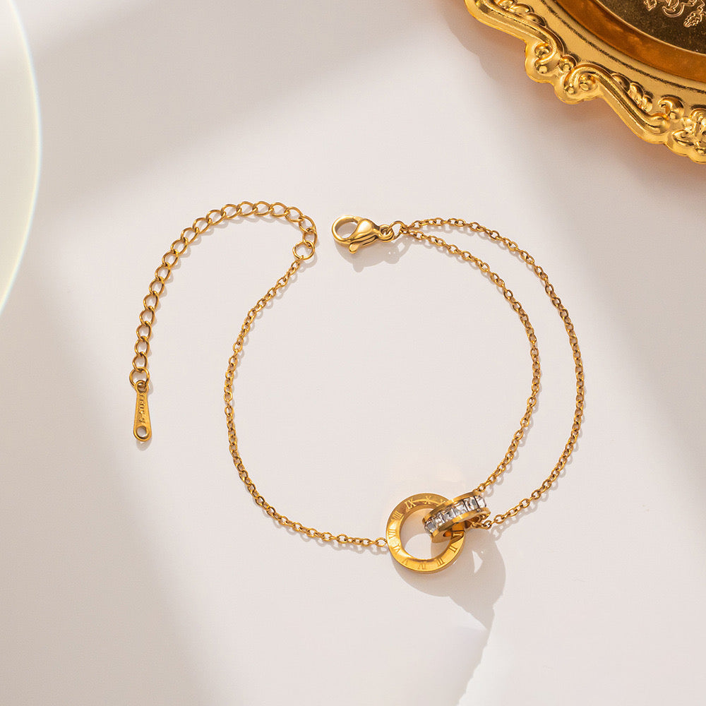 Linked Circle Armband – Gold & Silver