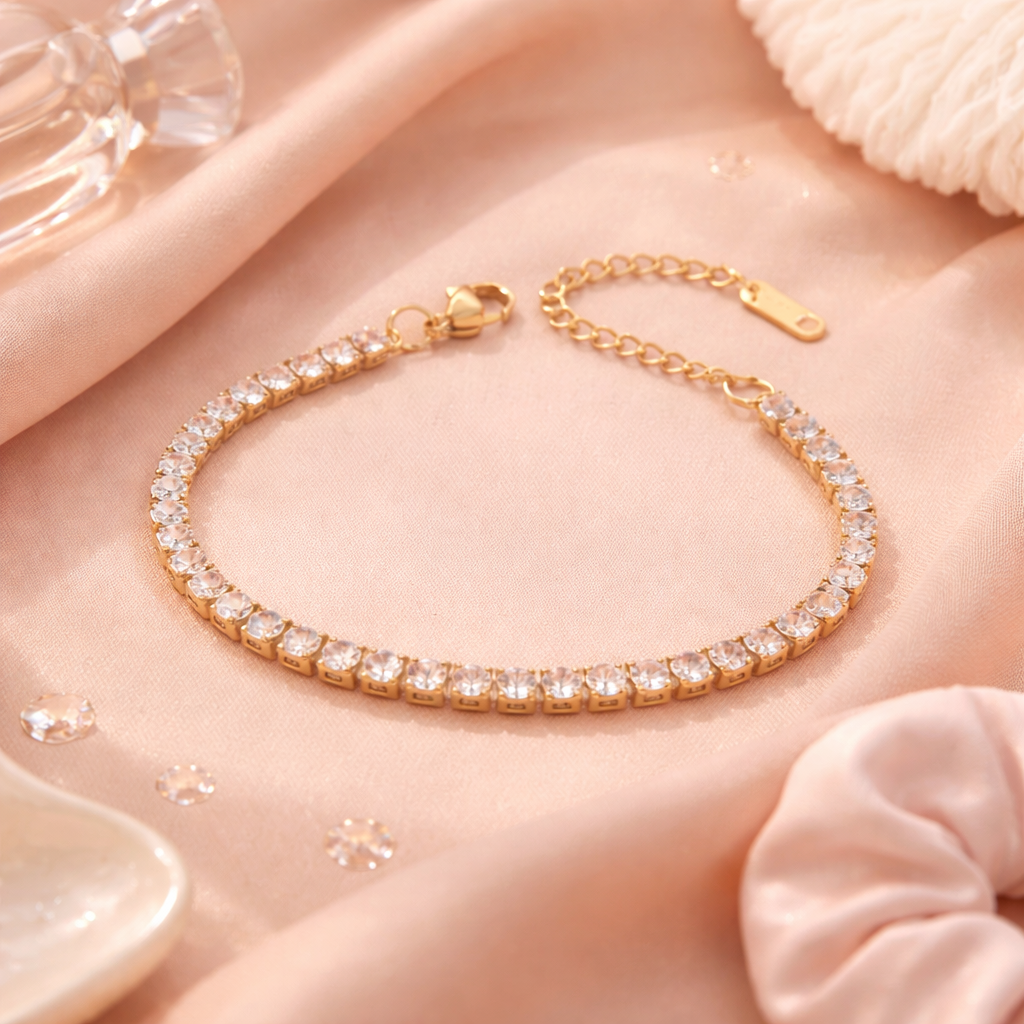 Sparkle Tennis Armband – Gold