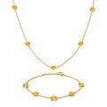Soft Gold Flower Halskette + Armband