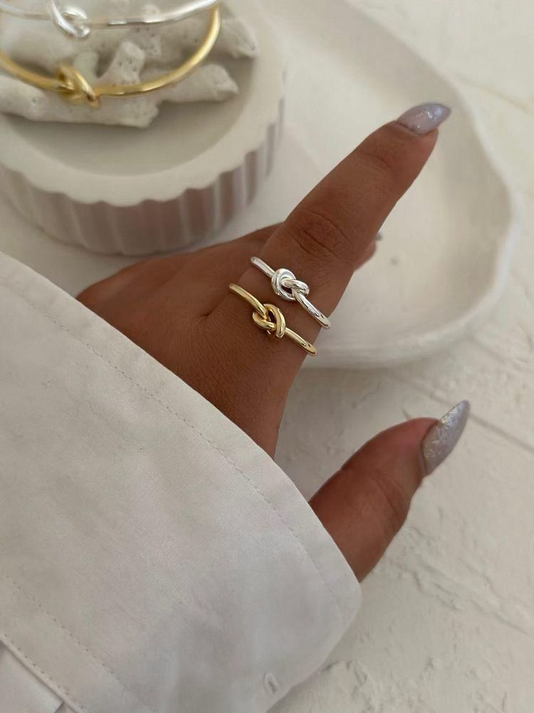 Double Knot Ring – Gold & Silver