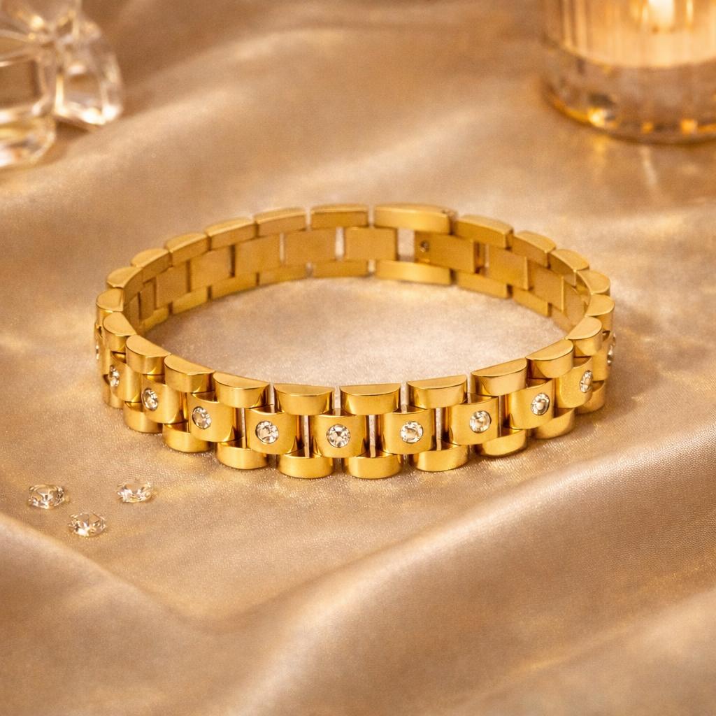 Crystal Link Gold Armband
